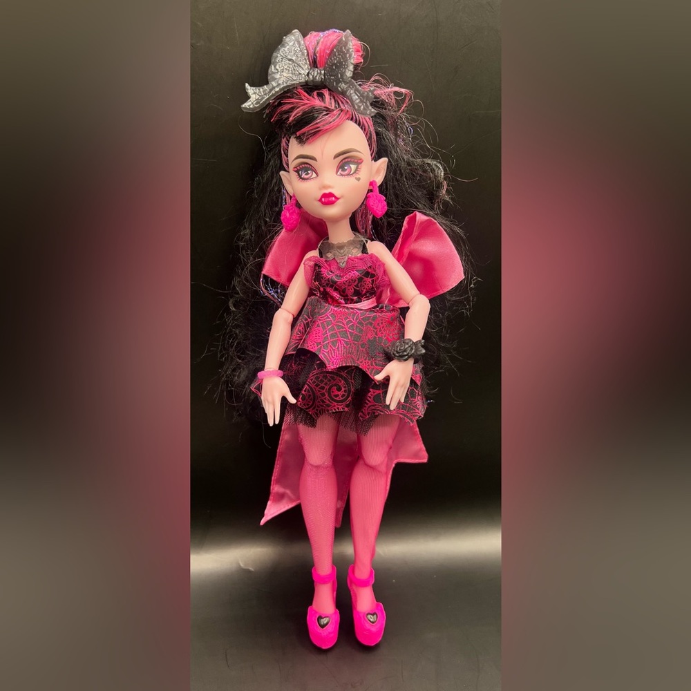 Monster High- Dracula Monster Ball Party Dress, Pink and Black